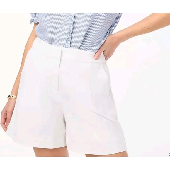 J Crew Factory Women's Linen Blend Pleated Elastic Waist Shorts Size 16 - Picture 2 of 7